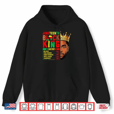 Hoodie Juneteenth Black King Nutrition Facts Pride African Afro Men Shirt