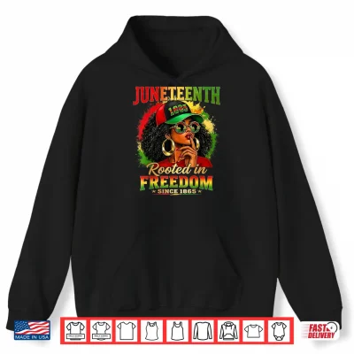 Hoodie Juneteenth Black Women Girls Rooted in Freedom1865 Afro Shirt