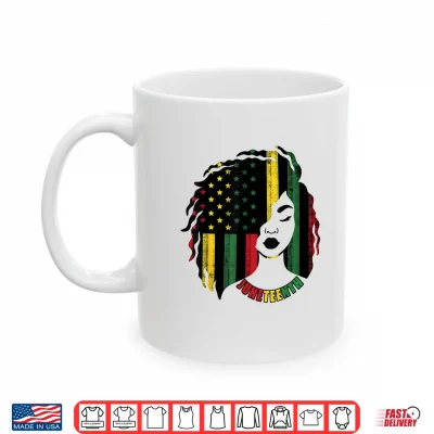 Mug Juneteenth Black Women Girl Afro African Americans Flag Shirt