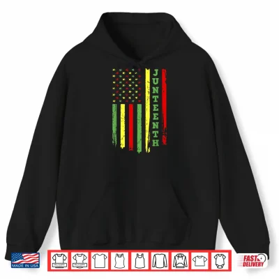 Hoodie Juneteenth Freedom Day 1865 African American Flag Men Women Shirt