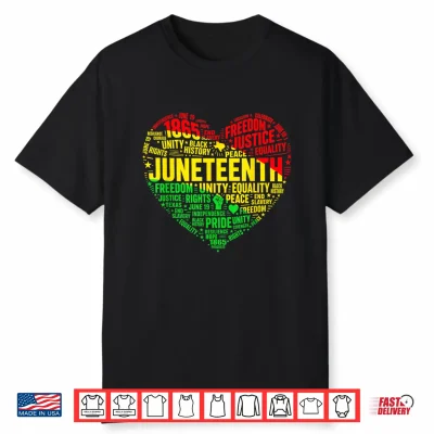 Juneteenth Heart Black History Afro American African Women Shirt