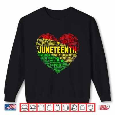 Sweatshirt Juneteenth Heart Black History Afro American African Women Shirt