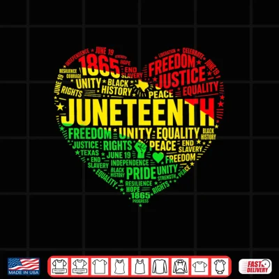 Design Juneteenth Heart Black History Afro American African Women Shirt