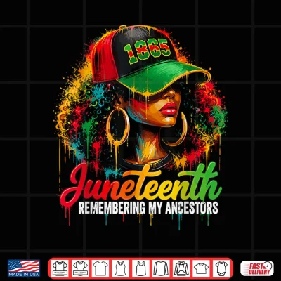 Design Juneteenth Remembering My Ancestors Black Woman 1865 Shirt