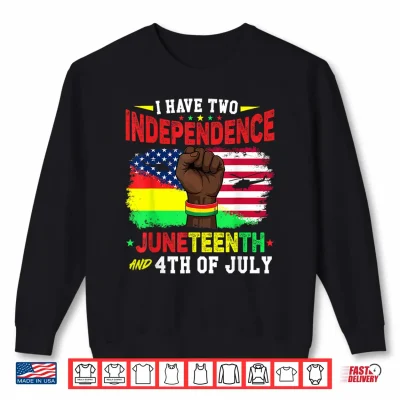Sweatshirt Juneteenth 1865 African American Flag 4th of July Black Men Shirt