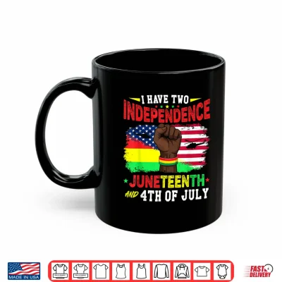 Mug Juneteenth 1865 African American Flag 4th of July Black Men Shirt