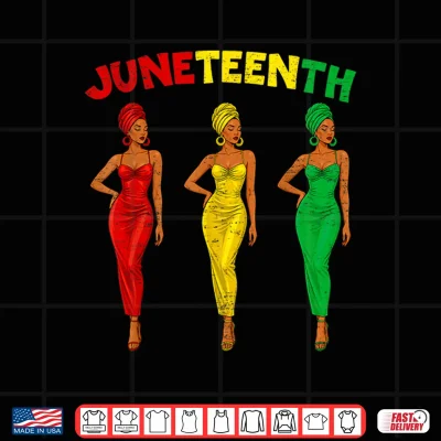 Design Juneteenth African American Ladies Afro Black Women Girl Shirt