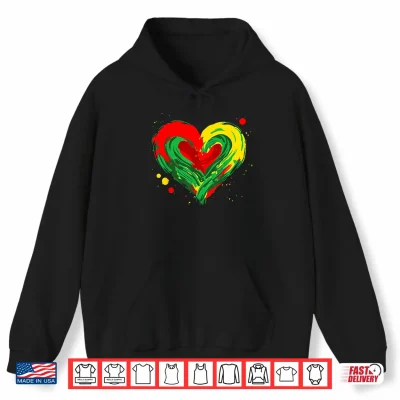 Hoodie Juneteenth Heart Black History Month African American Women Shirt