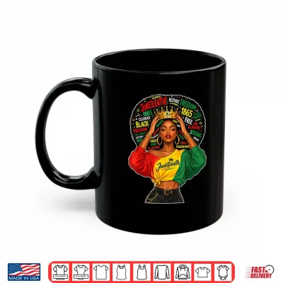 Mug Juneteenth Melanin Queen African American Afro Black Women Shirt