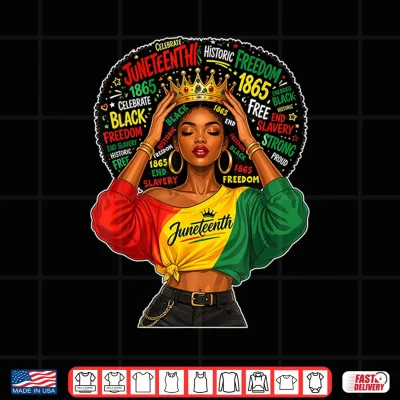 Design Juneteenth Melanin Queen African American Afro Black Women Shirt