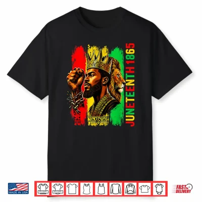 Juneteenth Shirt Men Black African America Lion 1865 Freedom Shirt