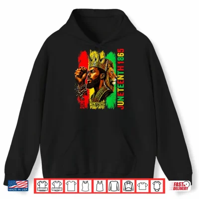 Hoodie Juneteenth Shirt Men Black African America Lion 1865 Freedom Shirt