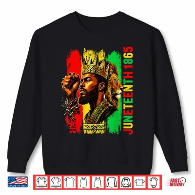 Sweatshirt Juneteenth Shirt Men Black African America Lion 1865 Freedom Shirt