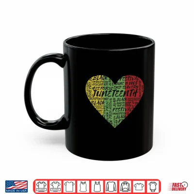 Mug Mens Juneteenth Love Heart 1865 Black Freedom Performance Shirt