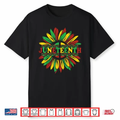 Sunflower Juneteenth Garden Melanin Woman Flower Shirt