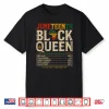 Juneteenth 1865 Black Women Queen Nutrition Facts African Shirt
