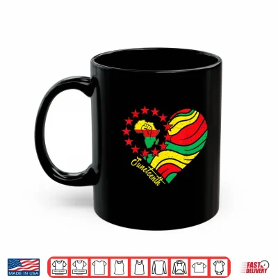 Mug Juneteenth Heart African Afro Fist June 19th 1865 Men Women Shirt