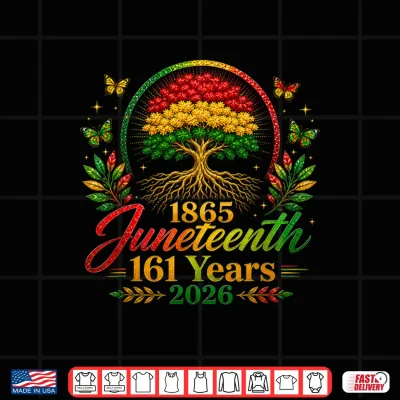 Design Juneteenth Roots Tree 161 Years 2026 Shirt