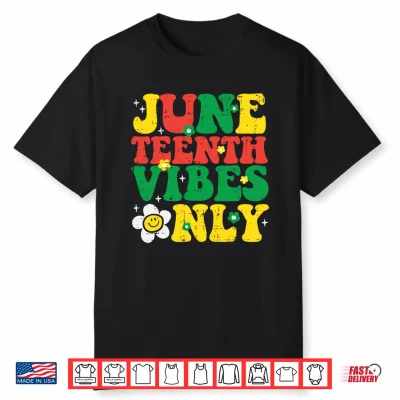 Juneteenth Vibes Only Retro Groovy Girls Kids Youth Women Performance Shirt