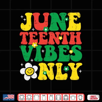 Design Juneteenth Vibes Only Retro Groovy Girls Kids Youth Women Performance Shirt