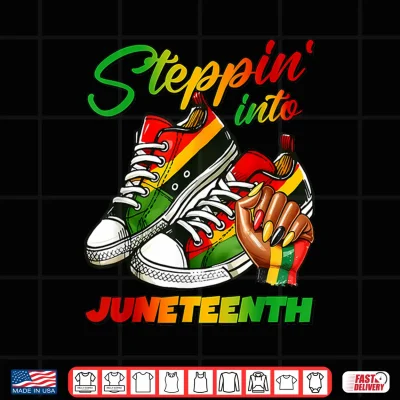 Design Steppin Into Juneteenth 1865 Black Women Girl Queen Shirt