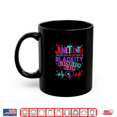 Mug Womens Heartbeat Black History African America Juneteenth Blackity Shirt