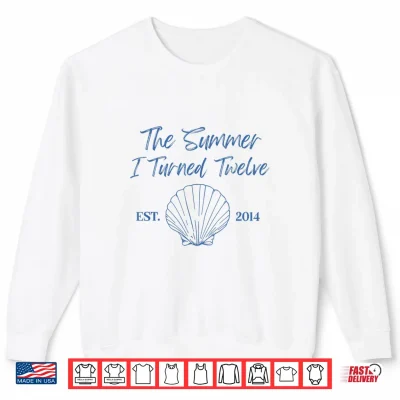 Sweatshirt Summer I Turned Twelve 12th Birthday Seashell Coastal Bow Shirt