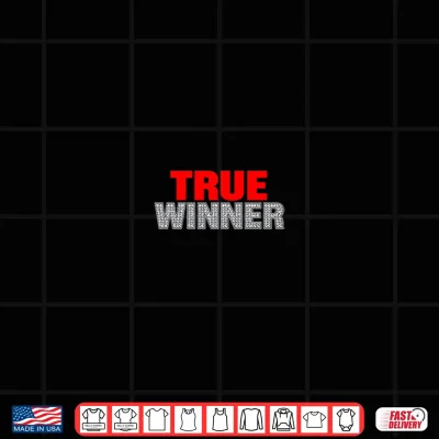 Design True Winner Red and Diamond Typography Graphic Design Premium Tri Blend Shirt