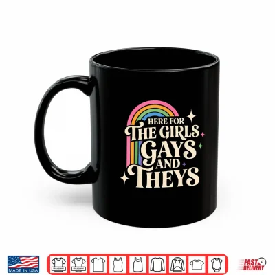 Mug Here for The Girls Gays and Theys Vintage LGBTQ Ally Shirt