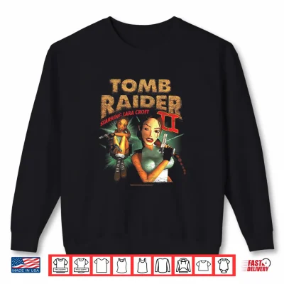 Sweatshirt II Staring Lara Croft Vintage Collage Video Game Shirt