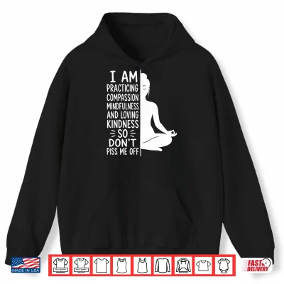 Hoodie Mens I Am Practicing Mindfulness Dont Piss Me Off Yoga Performance Shirt