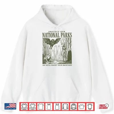 Hoodie Retro Folk Horror National Park Spooky Ghost Graphic Shirt