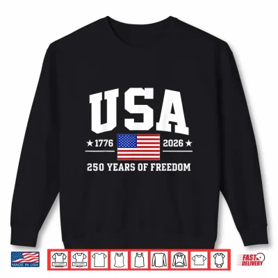 Sweatshirt Patriotic USA 1776 2026 American Flag 4th of July Shirt