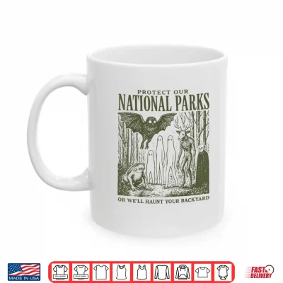 Mug Retro Folk Horror National Park Spooky Ghost Graphic Shirt