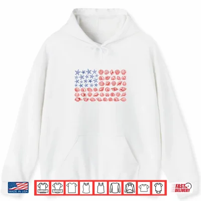 Hoodie Seashell USA Flag 4th of JulyShirt