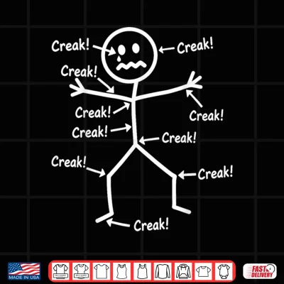 Design Funny Ow Ow Creak Saying Body Pain Character Humor Sarcastic Shirt