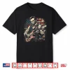 Abraham Lincoln President Playing Guitar Us Flag 4Th Of July Shirt