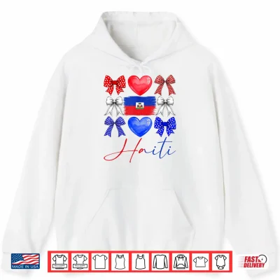 Hoodie Cute Coquette Haitian Flag Day Haiti Pride Women Girl Shirt