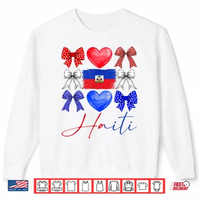 Sweatshirt Cute Coquette Haitian Flag Day Haiti Pride Women Girl Shirt