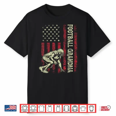 Football Grandma American Us Flag Patriotic Mothers Day Shirt