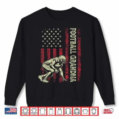 Sweatshirt Football Grandma American US Flag Patriotic Mothers Day Shirt