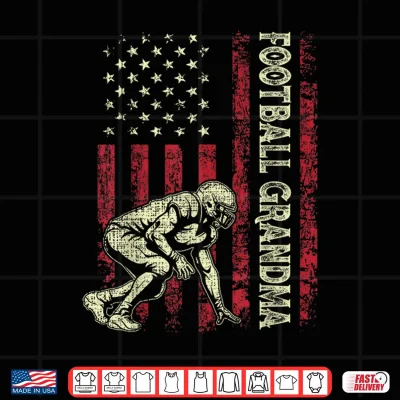 Design Football Grandma American US Flag Patriotic Mothers Day Shirt