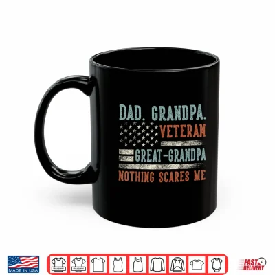 Mug Grandpa Veteran Great Grandpa US Flag Gifts Dad Fathers Day Shirt