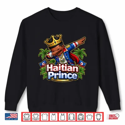 Sweatshirt Haitian Prince Boy Dabbing Haiti Flag Day Proud Kids Shirt