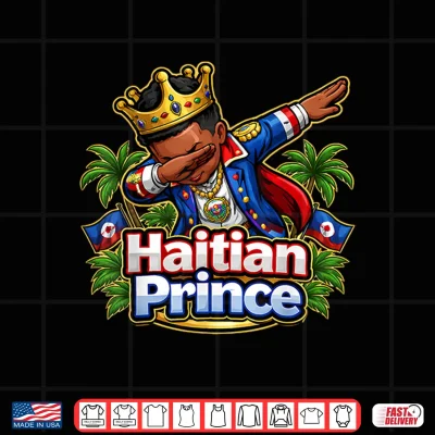 Design Haitian Prince Boy Dabbing Haiti Flag Day Proud Kids Shirt