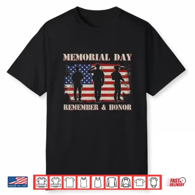 Memorial Day Remember Honor American Flag Tribute Shirt