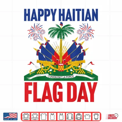 Design Happy Haitian Flag Day Outfit Men Women Kids Proud Haiti Shirt