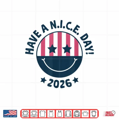 Design ICE to Nice Have A N.I.C.E. Day 2026 American Flag Smile Shirt