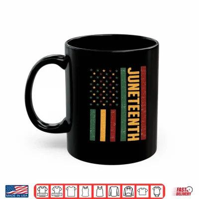 Mug Juneteenth Freedom Day Black 1865 Vintage American Flag Shirt