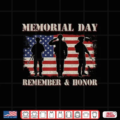 Design Memorial Day Remember Honor American Flag Tribute Shirt